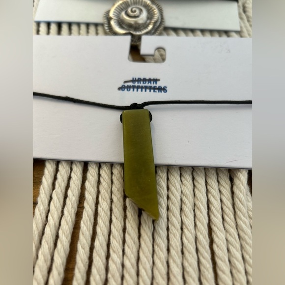 Urban Outfitters Bundle of two, a Silver Rosette and Green Stone Pendant Chokers - Picture 5 of 8